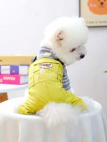 PETCIRCLE 1件宠物衣服，狗狗服装，春夏新款薄款四腿围兜裤，适合小型犬 - 橄榄绿 - 彩色 - 查看 1