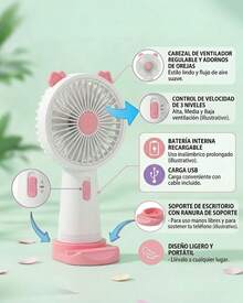 DOSYU Mini Ventilador Portátil ortátil para verano y uso en exteriores (baterías no incluidas), selecciones de primavera y verano, regalos para damas de honor, decoración de habitación, dormitorio, playa, viaje, para hombres, para mujeres, vacaciones, cosas lindas, regalo del Día de la Madre, decoración de jardín, cocina, verano, playa, artículos esenciales de viaje, decoración de habitación, suave, graduación - Blanco - Ver 3
