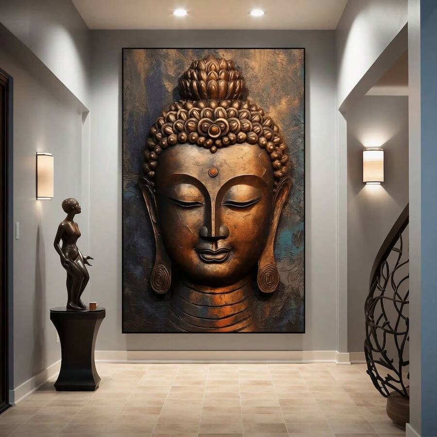 1件，数码印刷佛像壁画，佛像画，禅意壁画，佛像海报，佛像，佛像墙饰，亚洲壁画，艺术品，无框帆布墙画，宗教主题海报 - 222 - 查看 1