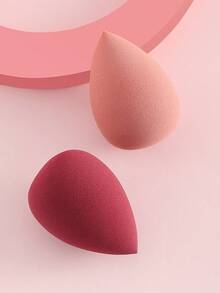 2 Pcs Waterdrop Shaped Makeup Sponge - Multicolor - View 6