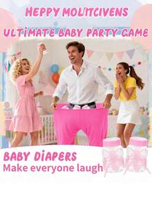 13pcs/Set - Baby Shower Game, Funny Diaper Bottle Catching Game, Entertaining Shower Activity For Boys And Girls (Pink) - Multicolor - View 3