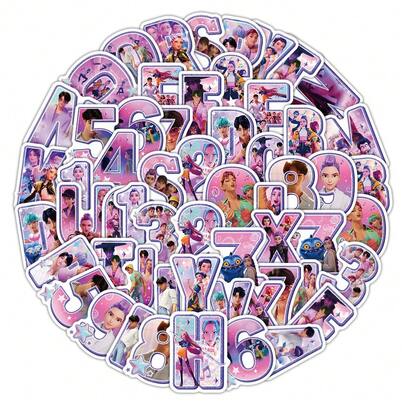 Hasbro 72PCS Virtual Idol Girl Group Stickers Cyberpunk Girl Decorative Waterproof Sticker Set For Journal Skateboard Water Bottle