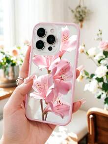 逼真粉色百合透明手机壳，精致清新美学保护套，兼容 11/17/17 Pro/13/14/15/15 Pro/15 Plus/15 Pro Max/16/16 Pro/16 Plus/16 Pro Max/17 Air/12 Pro/13 Pro/14 Pro/17 Pro Max/11 Pro Max/12 Pro Max/13 Pro Max/14 Pro Max/14 Plus/17 Pro Max - 彩色 - 查看 3