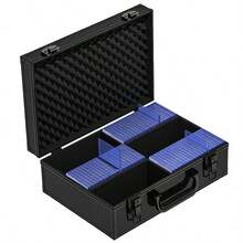 6 Slots Graded Card Case Box For 600+ 35PT 3"X4" Toploaders Trading Sports Cards - Black - View 8