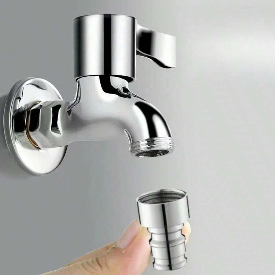 Stainless Steel Copper Core Faucet, Suitable For Home Kitchen, Balcony, Bathroom, Toilet, RV Water Heater, RV, Outdoor Patio, Kitchen And Other Occasions, Wall-Mounted Installation, Polished Surface - Multicolor - View 1