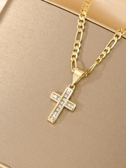 Dây chuyền thánh giá cho bé gái, đính đá Zirconia vuông, mạ vàng 14k chống oxy hóa và không dễ phai màu. Thiết kế đơn giản, tinh tế với tay nghề chế tác tỉ mỉ và đeo rất thoải mái. Đá Zirconia vuông được đính chắc chắn, món quà hoàn hảo dành cho con gái, thiếu nữ và bạn bè trẻ tuổi, mang ý nghĩa tình yêu và sự ngọt ngào.