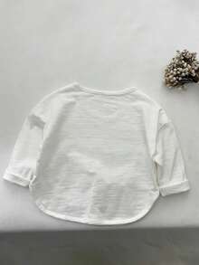 3pcs Kids Lightweight Long Sleeve Solid Color Bamboo Knit T-Shirts, Loose Fit Casual Tops For Boys & Girls - Black - View 5