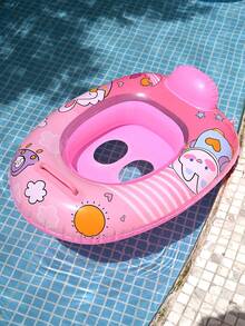 1 pieza Asiento inflable para piscina para niños, Lindo anillo flotante, Anillo de natación, Anillo flotante para debajo del brazo para bebés, Conejo rosa de verano para nadar - Multicolor - Ver 3