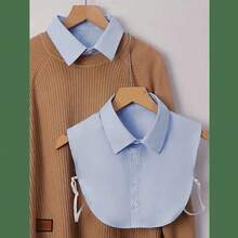 SGIAWETA-Chic Detachable Striped Collar Vest Women - Pointed Lapel, Anti-Slip Design, Versatile Decor, All Seasons, Washable Polyester Knit With Built-In Chest Pad-Birthdaygift - Multicolor - View 13