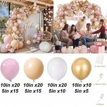 Bộ 115 bóng bay màu hồng nhạt, trắng và nude, kèm bóng bay kim loại vàng, thích hợp trang trí cho Ngày Valentine, Lễ đính hôn, Đám cưới, Tiệc cưới hỏi, Sinh nhật, Tiệc mừng em bé. - Nhiều màu - Xem 9