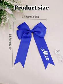 1/2pcs Customized Name Hair Bow White Red Satin Ribbon Hair Clip Elegant Hair Accessory Cheerleading Hair Accessory Wedding Hair Accessory Spring Summer Bright Color - Multicolor - View 5