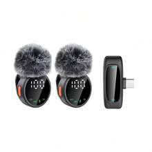 New Professional Wireless Lavalier Microphone, Magnetic Design Plug And Play, Battery Level Display, 3-In-1 Wireless Lavalier Microphone, 2-In-1 Wireless Lavalier Microphone, Equipped With Innovative Smart Noise Cancellation Feature - Suitable For Smartphones, Computers, Cameras - Ideal For Content Creation, Live Streaming, Podcasting And More - 查看 15