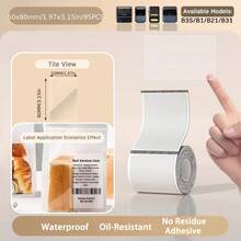 Niimbot 透明标签贴纸，适用于便携式热敏打印机标签，官方正品，兼容 B1/B21 打印机 - 無色 - 查看 7