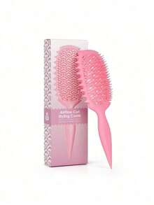 1PC Curl Defining Vented Hair Brush For Curly, Wavy, Or Coily Hair – Lightweight Detangling And Styling Brush With Flexible Anti-Static Design, Smooth Separation To Shape Curls And Boost Volume, Ventilated Structure For Quick Drying And Easy Heat Flow, Ergonomic Non-Slip Handle For Comfortable Grip, Suitable For Men And Women, Perfect For Daily Hair Care, Or Salon Use, Back To School, Travel Holiday Essentials, Hair Accessories Hair Brush, Detangling Brush, Hair Products, Hair Tools, Hair Care, Curly Hair Brush, Barber, Hairstyle, Hairdressing,Hair Brush,Slick Back Brush,Styling Brush,Curly Hair Brush,Edge Brush,Hair Comb,Brush Hair,Hair Brush Set,Comb Hair,Comb For Curls,Detangling Brush,Hair Brush For Women,Hair,Travel,Hair Products,Hair Tools,Hair Stuff,Barber,Barber Accessories,Barbershop,Hairdressing Equipment - 粉紅色,向上 - 查看 9