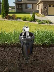 Realistischer Schlüssel-Versteck-Sprinkler, wasserdichte Schlüsselbox für Garten, Hof und Rasen, einfach in den Gartenboden einzusetzen, wasserdicht und korrosionsbeständig - mehrfarbig - Übersicht 6