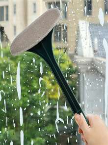 1pc Double-Sided Window Cleaning Brush And Squeegee, Suitable For Cleaning Screens, Windows, Glass, Bathroom Walls And Desktops, Home Window Cleaning Tool, No Scraper Needed, Long Handle For Wet And Dry Use, Multi-Functional Grid Window And Glass Cleaner, Essential For Home Cleaning - Window Screen Brush - View 5
