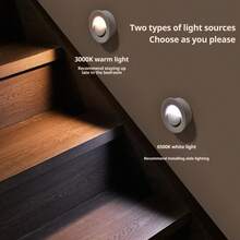 Intelligent Round Motion Sensor Night Light, Soft Warm Light, Gentle Lighting, Suitable For Bedroom, Bathroom, Hallway And Other Scenarios. Lights Up When Detecting People, A Thoughtful Lighting Assistant For Night-Time Use. - Warm Light - View 5