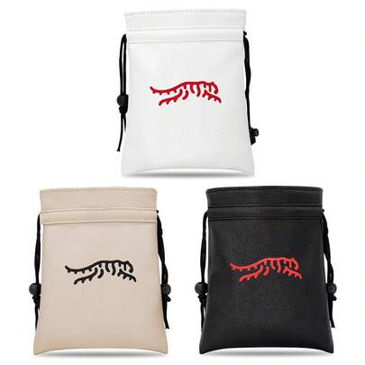 1PC Tiger-Shaped Golf Bag With Drawstring Design, Portable And Durable Faux PU Golf Ball And Tee Storage Bag, High-Quality Accessory For Male And Female Golfers, Perfect Gift For Friends, Family, And Loved Ones, Available In Multiple Colors