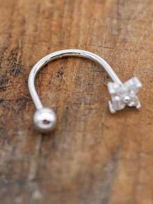 1件925纯银唇环，适合女性作为简约眉钉佩戴 - 單隻 - 查看 6