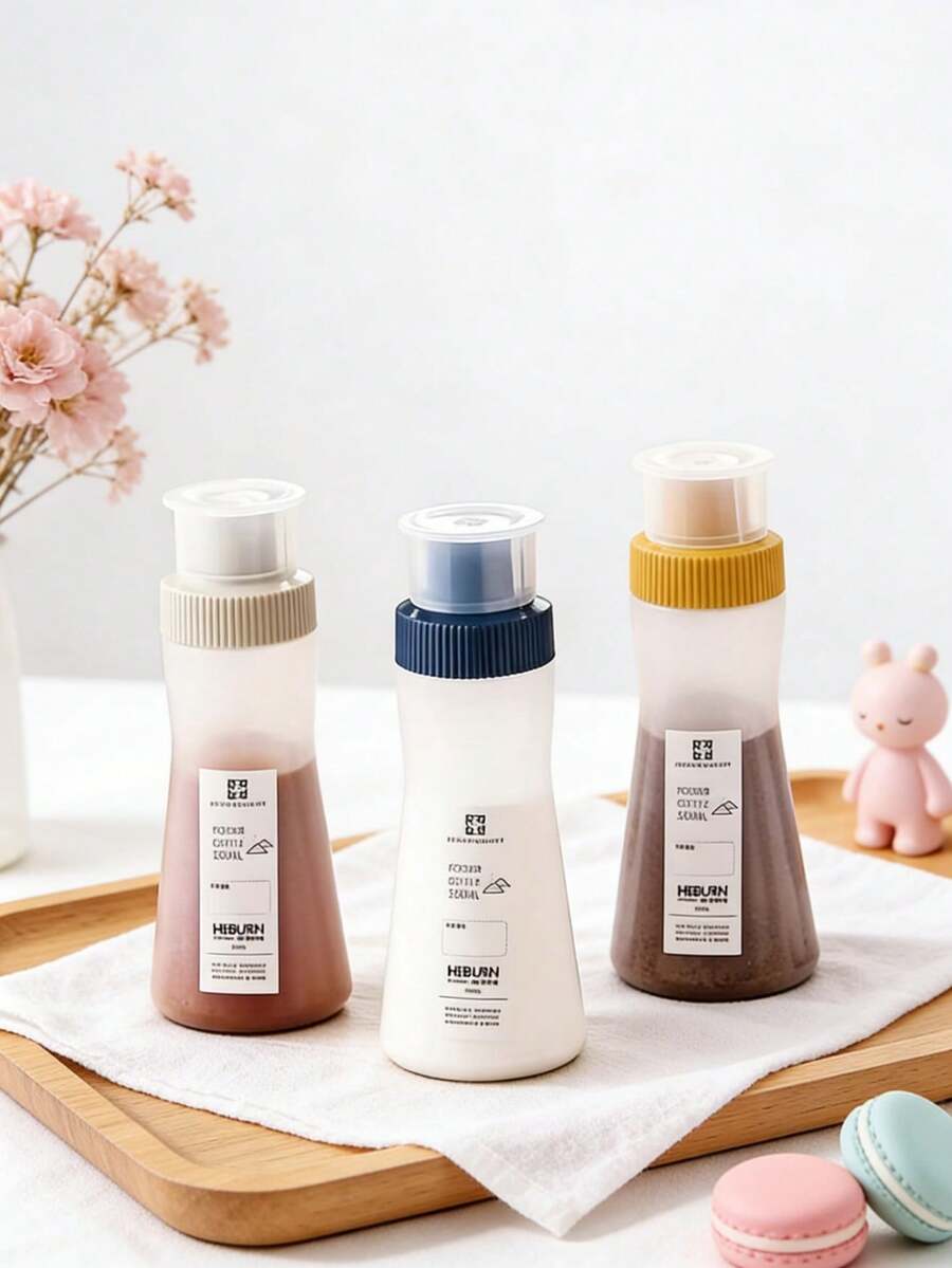 1 chai xịt bột | Chai nhựa hình bầu dục đựng gia vị làm bánh, thích hợp đựng bột mì, đường bột, cà phê bột, nước sốt. - Nhiều màu - Xem 1