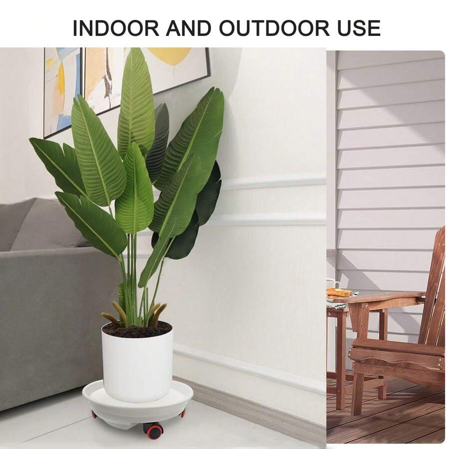 Khay chậu hoa di động có bánh xe đa năng, giá đỡ cây trồng chịu lực cao, đế bánh xe đa năng bằng nhựa, đế tròn dày, chậu hoa nhựa có thể tháo rời kèm hộp đựng nước, khay di động - nhiều màu - Xem 1