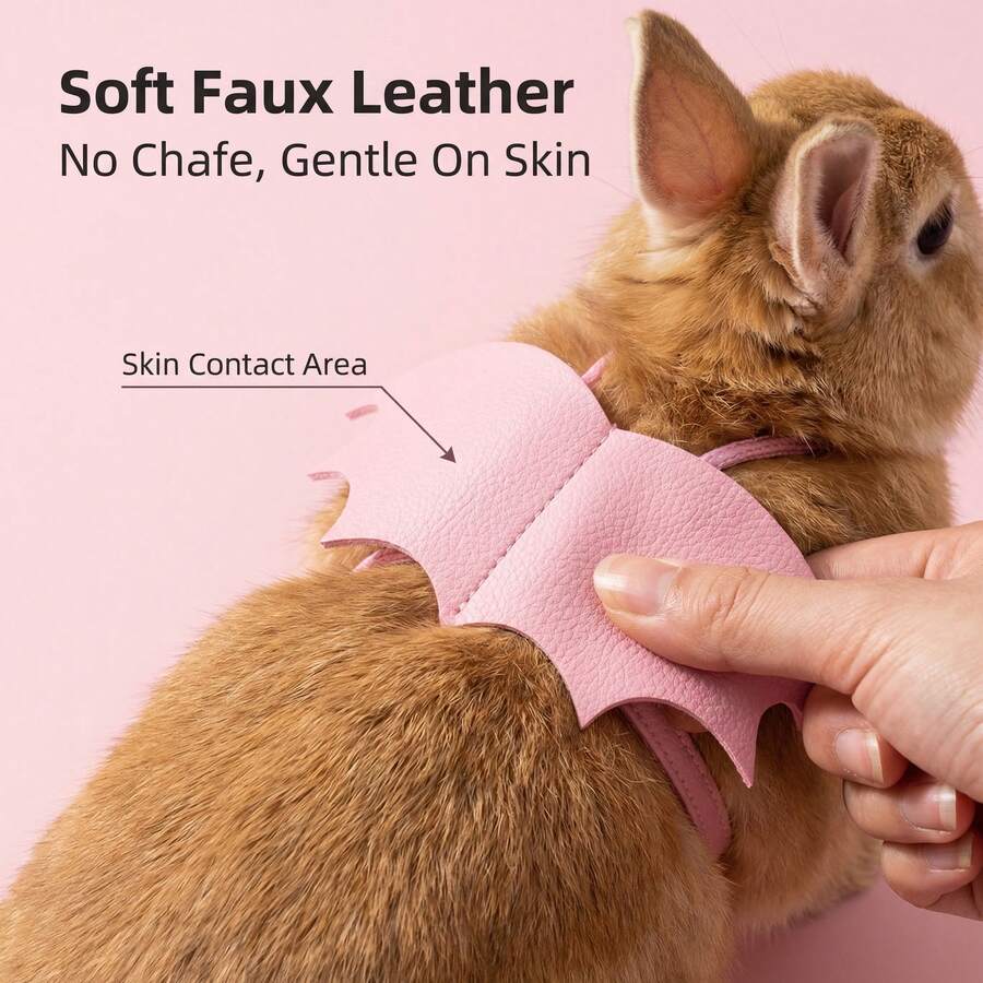 Bộ dây đeo và dây dắt có thể điều chỉnh với thiết kế nơ - Thích hợp cho thỏ, chồn, thằn lằn, chuột lang, chuột hamster và các vật nuôi nhỏ khác.