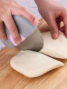 1pc Pink Stainless Steel Reusable Kitchen Tool, Creative Round Pizza/Pancake Cutter - View 4