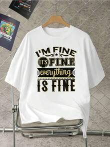 Camiseta divertida con gráfico, casual, unisex, cuello redondo, ajuste cómodo, estilo callejero hip-hop, ajuste cómodo, impresión artística - Blanco - Ver 2