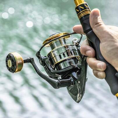 Spinning Reel,12 +1 BB Light Weight & Ultra Smooth Reel For Ice/Summer HE6000 Fishing Reel,5.2:1 Gear Ratio, 12KG/26LB Max Drag,Spinning Fishing Reel With Smooth Drag,Durable Metal Fishing Reel For Freshwater And Saltwater Fishing Tackle, Fishing Equipment Christmas Gift Ideas Fathersdaygift