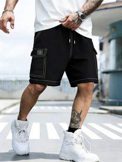 加大码男士休闲短裤，适合户外运动、慢跑、街头穿着、运动训练、健身、日常通勤，时尚宽松版型运动裤，嘻哈运动短裤
