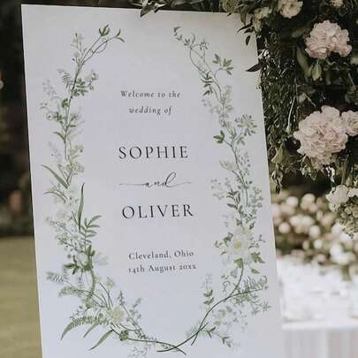 Elegant Photo Wedding Welcome Sign Template, Welcome Board, Wedding Photo Collage, Modern Welcome Sign, Printable Wedding Reception Poster