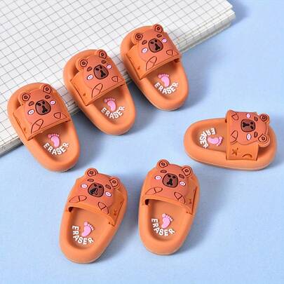2pcs Cartoon Capybara Erasers, Creative Erasers, Less Crumbs, Clean Wiping, Mini Portable Erasers, Cute Animal Design, Suitable For School & Office Supplies, School Stationery | Fun Design | Durable Erasers