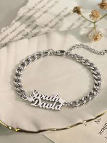 Gelang Kaki Cuban Link 5mm dengan Motif Hati & Kupu-kupu Ganda yang Dapat Disesuaikan, Terbuat dari Baja Tahan Karat, Dapat Diatur, Cocok untuk Wanita, Gelang Kaki Tahan Air & Tahan Pudar, Hadiah Ulang Tahun untuknya - Perak - View 5