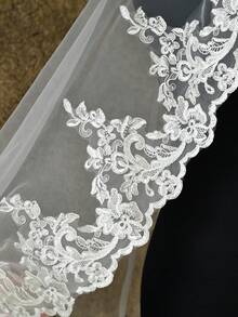 1 chiếc khăn voan cô dâu dài kiểu Waltz, chất liệu voan trắng mềm mại, phù hợp cho lễ cưới nhà thờ, lễ đính hôn, phụ kiện chụp ảnh cưới, không kèm lược cài tóc che mặt. - Nhiều màu - Xem 4