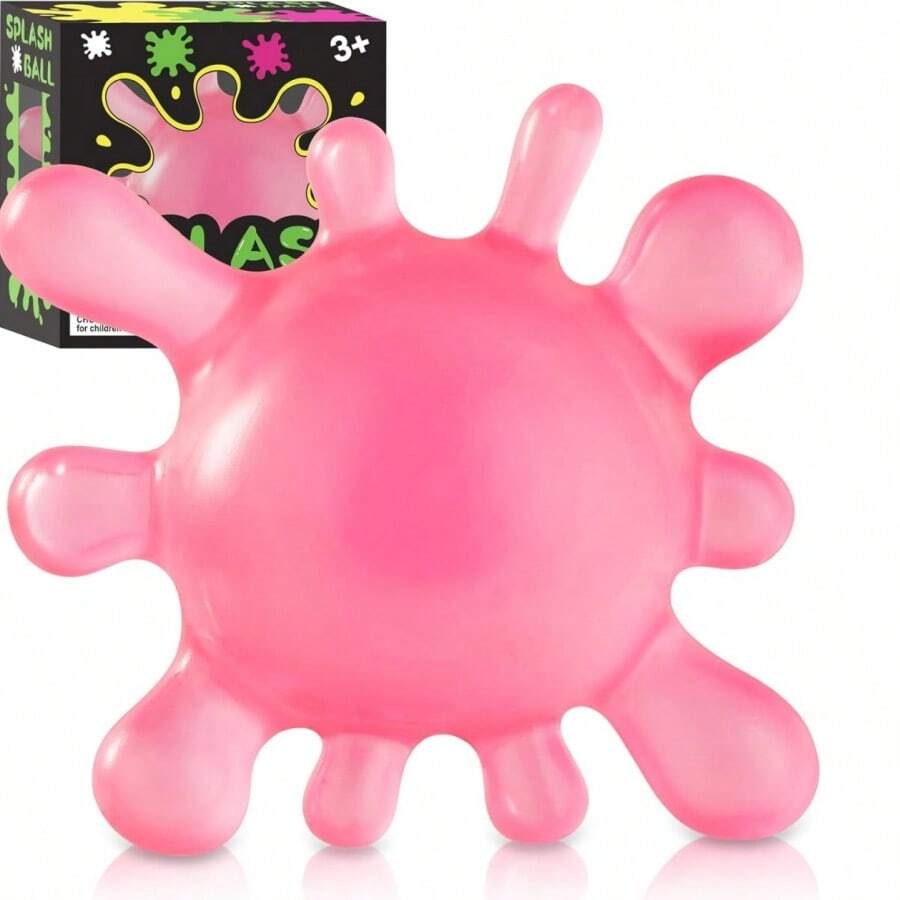 New Virus Shaped Squeeze And Release Toys, Slow Rebound Release Toys, Casual Holiday Gifts, High Aesthetic Dopamine Colors(Pink). - 粉色 - 查看 1