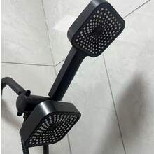 Bộ vòi sen vuông 4 inch kèm van chuyển hướng và ống dẫn nước 2 chức năng - Đen-1 cái - Xem 1