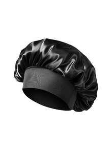 1 chiếc mũ ngủ bằng satin unisex, màu trơn, vành rộng, chất liệu co giãn, mang lại cảm giác thoải mái khi đội. Có thể dùng làm mũ ngủ hoặc mũ che tóc. - A - Xem 5