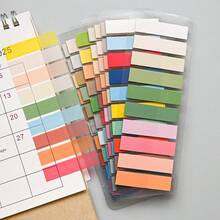 8 Styles/Pack, 200pcs Each, Total 1600pcs Index Label Stickers, PET Plastic Transparent, Suitable For Student Textbooks, Book Pages, Small Cards, Minimalist Bookmarks, Writable Memo Stickers School Supplies - one-size - View 9