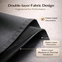 4 Panels 100% Blackout Curtains Heat Insulation Noise Reduction Privacy Protection Room Darkening Curtains Energy Efficient Curtains Thermal Insulated Curtains Soundproof Curtains For Living Room Bedroom Modern Curtains For Bedroom Decorative Curtains For Living Room Elegant Curtains For Bedroom Luxury Curtains For Living Room Plain Curtains For Bedroom Solid Color Curtains For Living Room Blackout Window Treatments For Bedroom Light Blocking Curtains For Living Room Partition Curtains Suitable For Living Rooms Bedrooms Balconies And Courtyards BLACK RED GRAY GREEN - 黑色 - 查看 10