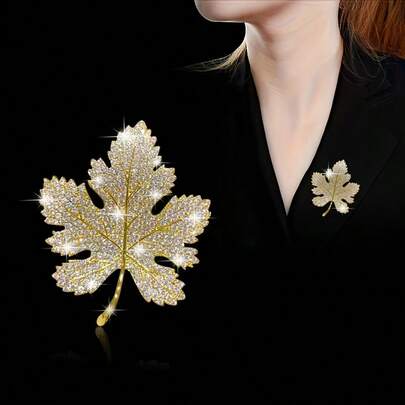 1 chiếc ghim cài áo hình lá phong, ghim cài ve áo hình lá phong cao cấp, phụ kiện sang trọng thanh lịch dành cho Hanfu, vest, áo cardigan, ghim cài chống trượt dành cho nữ.