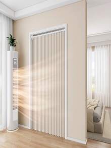 1件黑色折叠帘门帘，垂直百叶帘，带隔热功能，适用于卧室、走廊、推拉门、房间隔断，是家居装饰的理想之选。 - 1PC - 查看 5