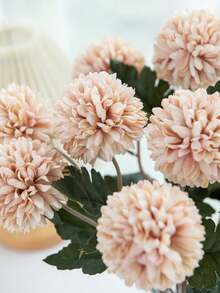 1pc Artificial Chrysanthemum Ball, Embroidered Chrysanthemum Ball, Wedding Decor, Home Vase Decor, Restaurant/Living Room/Bedroom Floral Decor, Bridal Bouquet, Wrist Corsage, Boutonniere Material, Birthday Party Decor, New Year/Valentine's Day Gift, DIY Wreath - Pink - View 9