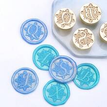 1 con dấu sáp Iris Series, có các chữ cái từ A đến Z, con dấu đơn kèm cán gỗ hồng mộc, kiểu dáng cổ điển, dùng cho quà tặng thủ công, niêm phong phong bì, thiệp chúc mừng ngày lễ, thiệp mời đính hôn/cưới, gói quà, không bao gồm sáp. - Bộ thư Iris - Xem 5