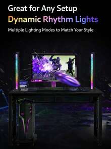 2pcs/Set Car Music Rhythm LED Light Strips, Sound Activated Ambient Lights, 3.7V+150mAh, RGB Dynamic Music Companion, Car Interior Decor, Suitable For Women, Creative Car Accessories Gift For Girlfriend, Friend, Birthday, Mother's Day And Wedding - Pickup Lamp - View 9