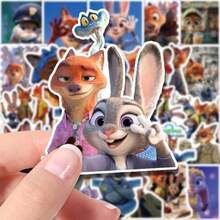Disney 92pcs Random Pattern Repeated Animal City 2 Stickers, Nick Fox And Judy Movie Peripheral Stickers Scrapbook Supplies Stationery Funny Stickers - Zootopia - View 2