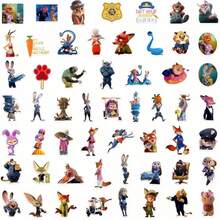 Disney 92pcs Random Pattern Repeated Animal City 2 Stickers, Nick Fox And Judy Movie Peripheral Stickers Scrapbook Supplies Stationery Funny Stickers - Zootopia - View 6