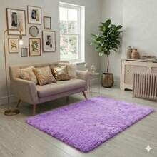 Shaggy Rug 2.00 X 1.50 Living Room Bedroom Office - Lilac - View 1