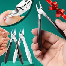 1pc Professional Curved Nail Clipper - Stainless Steel Long Handle Nail Trimmer, Suitable For Thick Nails, Toenails And Fingernails, Manicure & Pedicure Care Tool, Foot And Daily Use - Feather Clippers - View 1