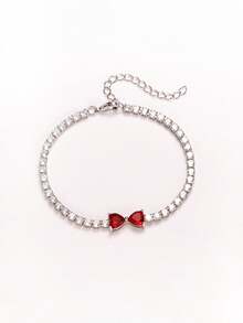 1 chiếc vòng tay nữ, vòng tay đính đá Zirconia lấp lánh, vòng tay hình bướm đính đá Zirconia, đính đá Zirconia toàn vòng tròn, chiều dài 16-20cm, phù hợp cho nữ đeo hàng ngày, dễ thương & ngọt ngào, trang sức tinh tế, quà tặng Ngày Valentine/Ngày của Mẹ/Sinh nhật. - Loại bướm - Xem 4