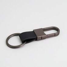 1pc Men's Metal & Leather Key Chain, Minimalist Car Key Holder - Multicolor - View 9